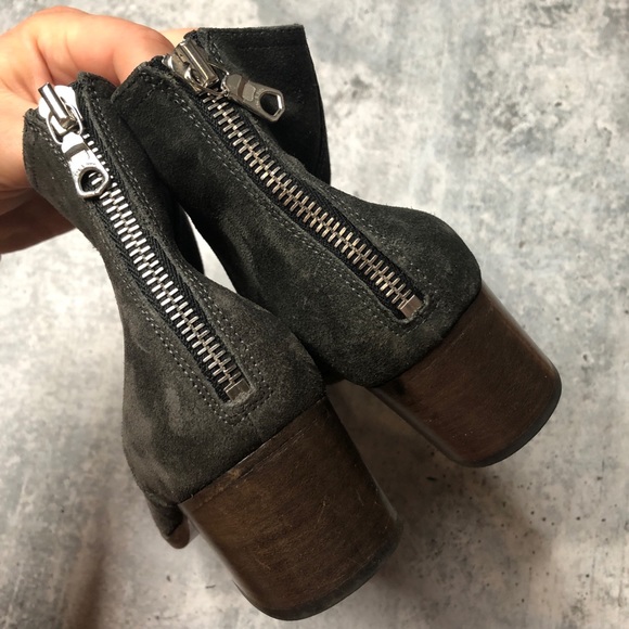 rag & bone Gray Asphalt Wesley Suede Booties